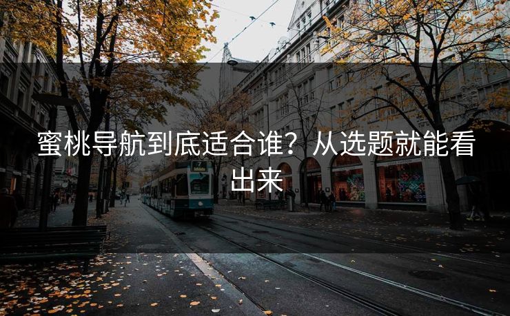 蜜桃导航到底适合谁？从选题就能看出来